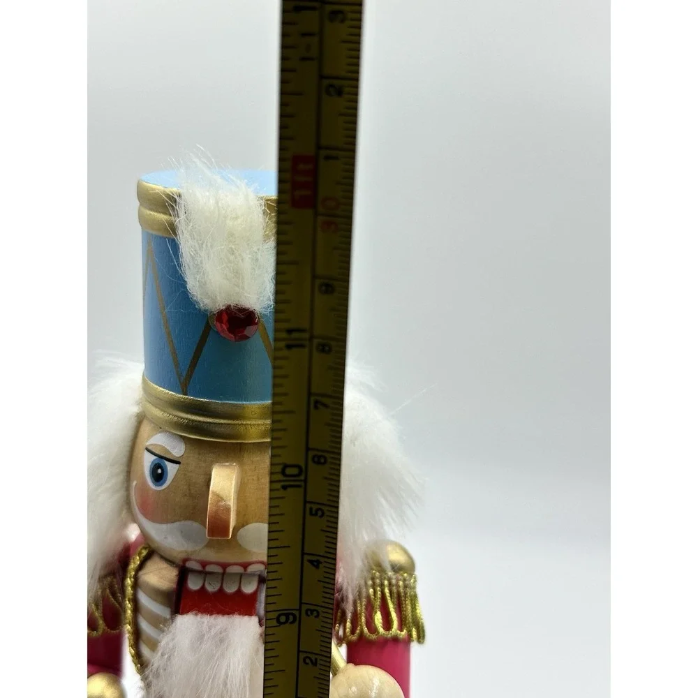 Pink Blue Drummer Nutcracker 🎄 Jingles & Joy Musical Drum 12